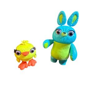 Mattel Disney Pixar Toy Story 4 Ducky and Bunny Action Figure Set Blue Yellow